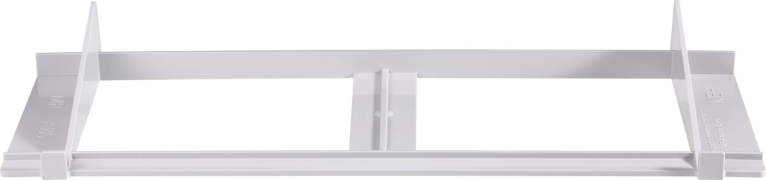 A white plastic frame with multiple struts, likely designed as a stand or for supporting objects.