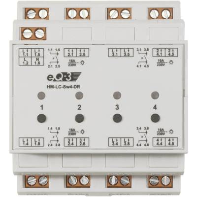 Homematic 132763A0 HM-LC-Sw4-DR2 Wireless Switch   4-channel DIN rail 3680 W