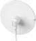 White round cable holder with a central slot for cable routing. Reverse side suitable for wall mounting.