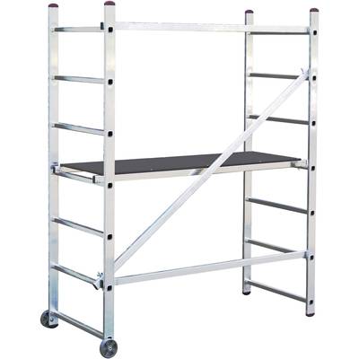 Krause 916174 CORDA Aluminium Scaffold Mobile Operating height (max.): 3 m Silver 18 kg