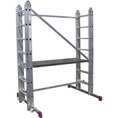 Krause 916273 CORDA Aluminium Articulated scaffold Mobile Operating height (max.): 5 m Silver 50 kg