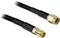 Two coaxial cables with gold-plated connectors, suitable for connecting communication devices.