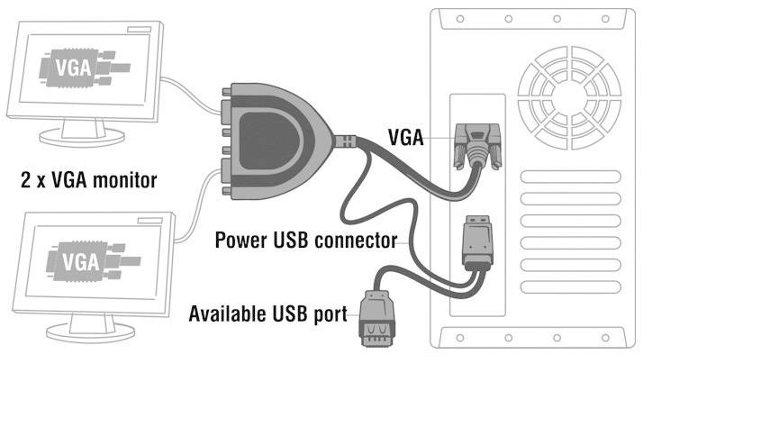 Delock 61968 2 ports VGA splitter 2048 x 1536 p Black-1