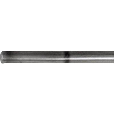 A grey metal rod with a smooth surface, depicted in a horizontal orientation.