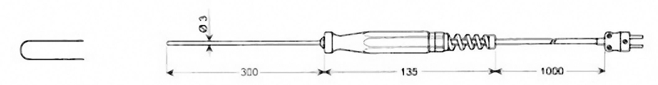 Technical drawing of a cylindrical device with handle and plug. It shows length dimensions: 500 mm, 135 mm and 1000 mm.
