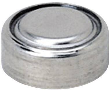 A silver button cell battery with a smooth surface and minimal profile, suitable for slim electronic devices.
