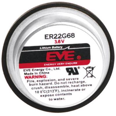 EVE ER22G68 Non-standard battery ER22G68 U solder pins Lithium 3.6 V 400 mAh 1 pc(s)