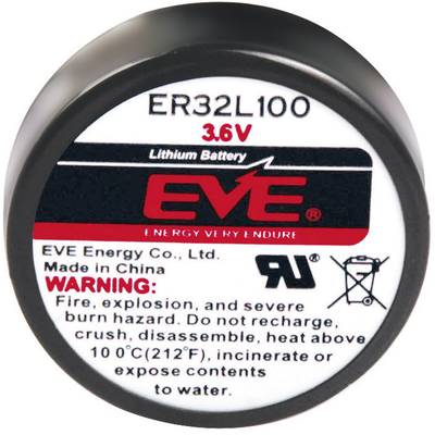 EVE ER32L100 Non-standard battery 1/6 D U solder pins Lithium 3.6 V 1700 mAh 1 pc(s)