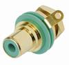 Rean AV NYS367-5-CON RCA connector Socket, vertical vertical Number of pins: 2 Green 1 pc(s)