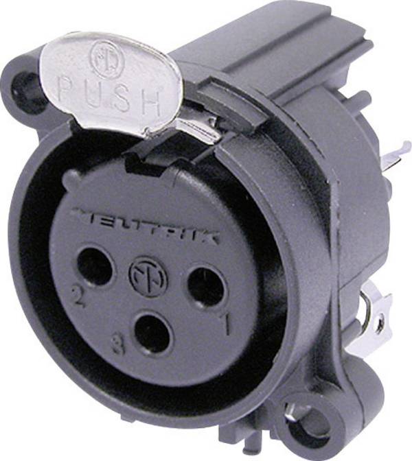 Neutrik NC3FAAV1 XLR connector Sleeve socket, straight pins Number of pins: 3 Black 1 pc(s)
