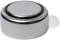 Silver button cell, typically used in small electronic devices such as watches or calculators.