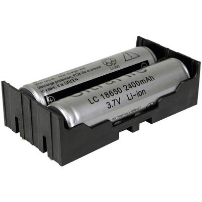 MPD BK-18650-PC4 Battery tray 2x 18650 Through-hole (L x W x H) 77.7 x 40.21 x 21.54 mm