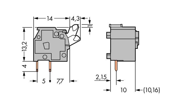 WAGO 255-763 Spring-loaded terminal 2.50 mm² Number of pins 1 Light grey 300 pc(s)