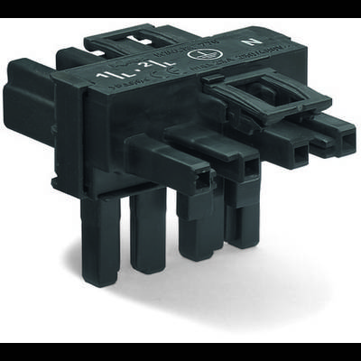 WAGO WAGO GmbH & Co. KG Mains T distributor Mains plug - Mains socket, Mains socket Total number of pins: 4 White  50 pc