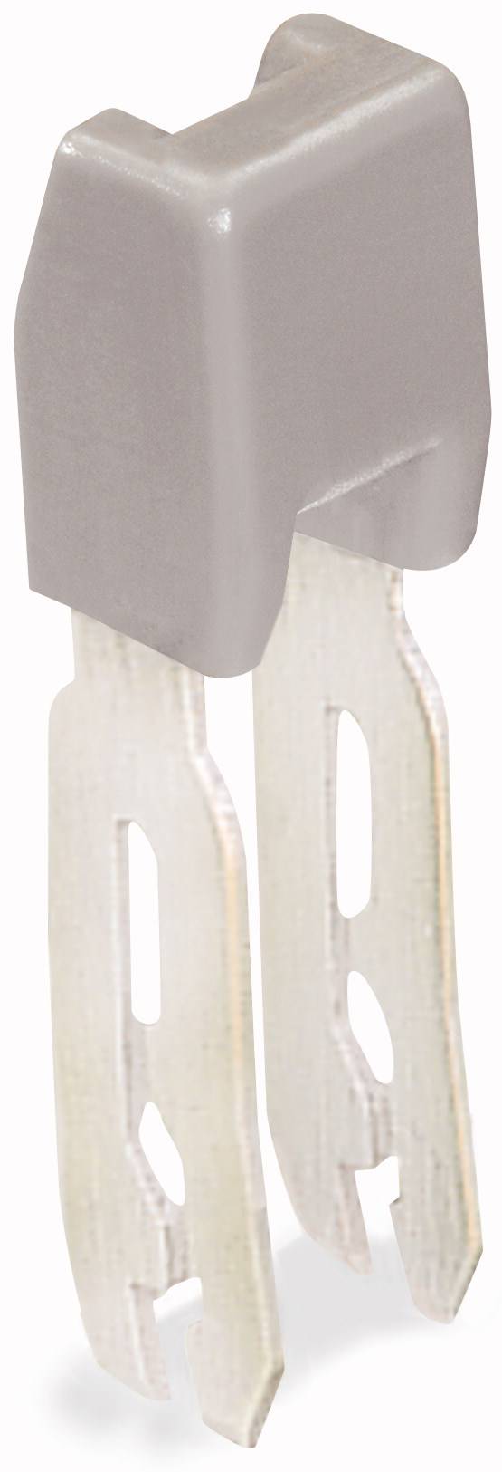 A silicon chip with two metallic connections, commonly used in electronic circuits to control electrical currents.