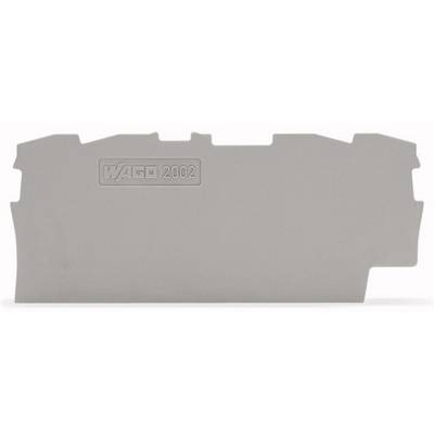 Grey plastic building block with the inscription 'WAGO 2002', probably a component for an electrical connection or mounting system.