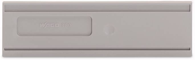 Grey plastic cap with the inscription 'WAGO 860', rectangular, with a rounded section and a small protrusion in the centre.