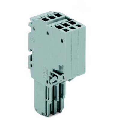 A rectangular, grey multiway connector, used for electrical connections in industrial applications.