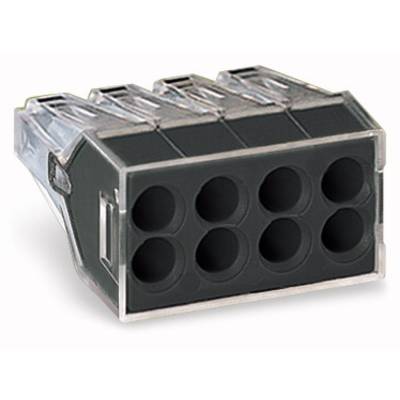 WAGO 773-108 Screw terminal flexible: - fixed: 0.75-2.5 mm² Number of pins: 8 10 pc(s) Transparent, Grey