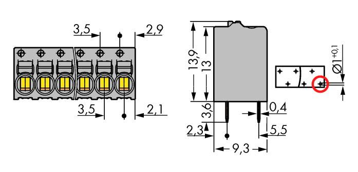WAGO 2081-1122 Spring-loaded terminal 1 mm² Number of pins 2 Grey 360 pc(s)