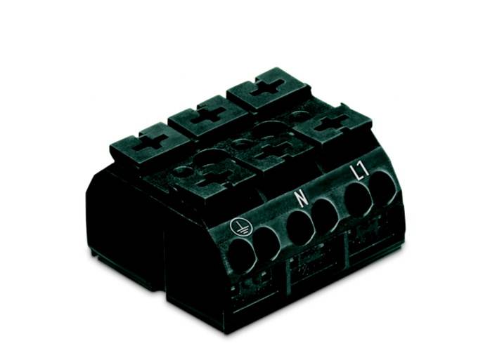 WAGO 862-1503/999-950 Appliance connector 36 mm Spring-loaded terminal Configuration: no PE enclosure contact Black 250 pc(s) Piece