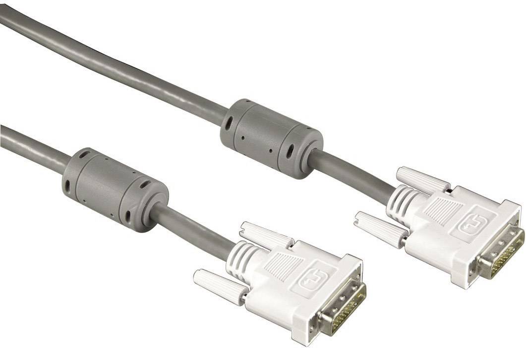 fordampning Final twinkle Hama DVI Cable DVI-D 24+1-pin plug, DVI-D 24+1-pin plug 1.80 m White 45077  screwable, incl. ferrite core DVI cable | Conrad.com