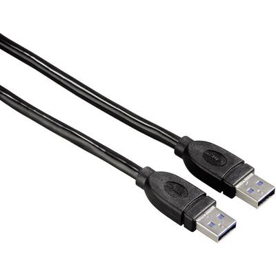 Hama USB cable USB 3.2 1st Gen (USB 3.0 / USB 3.1 1st Gen) USB-A plug, USB-A plug 1.80 m Black gold plated connectors 00