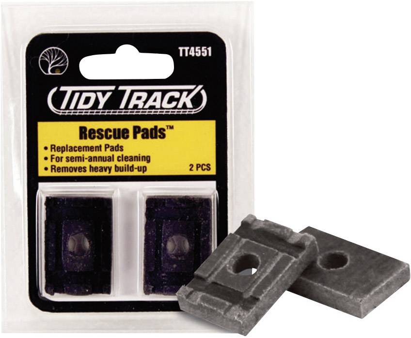'Rescue Pads' by Tidy Track, replacement pads for half-yearly cleaning, removes heavy deposits. Two pieces per pack.