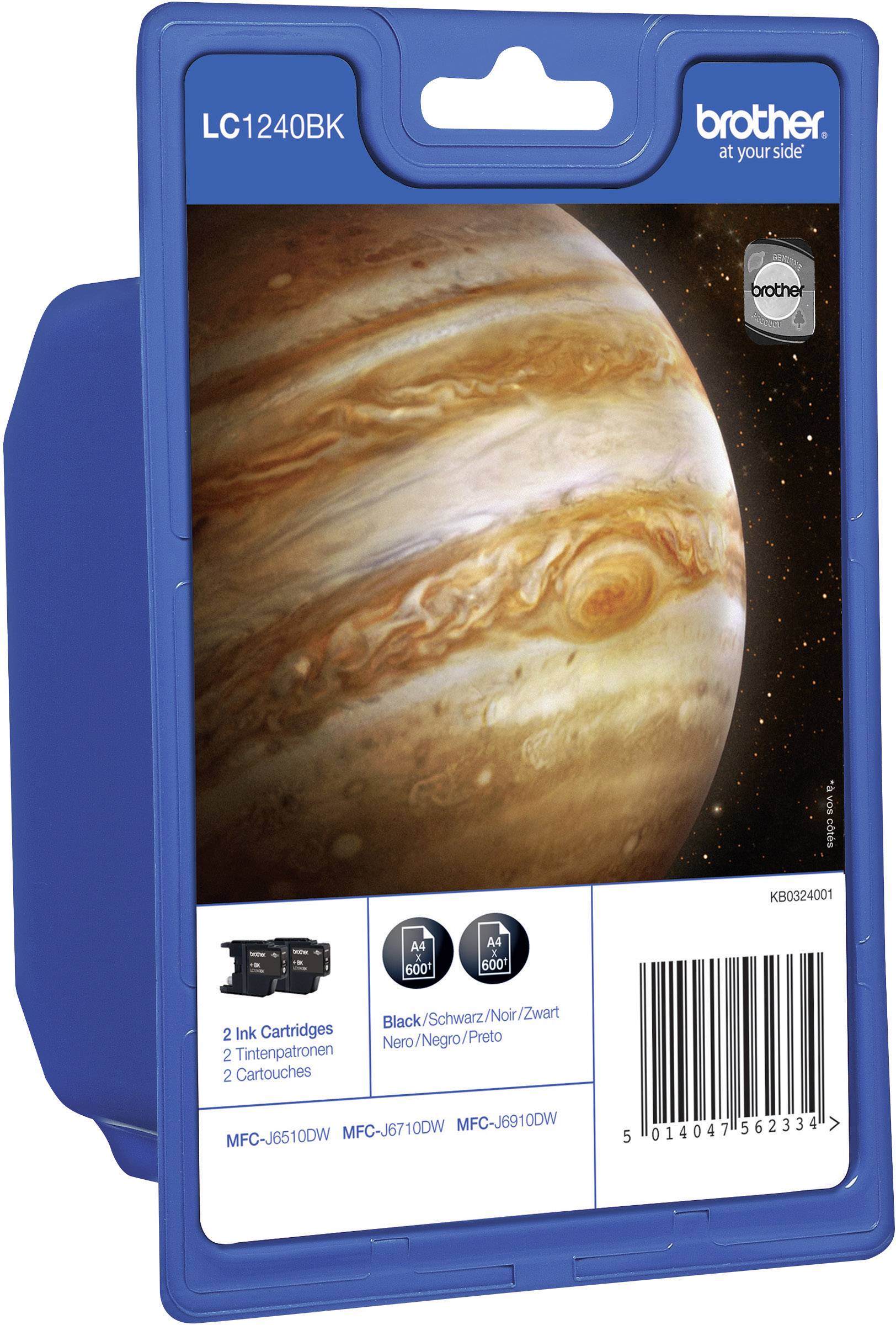 Brother Ink cartridge LC-1240BK Original Pack of 2 Black LC1240BKBP2DR-0