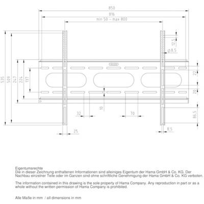 Hama FIX "Ultraslim" XL TV wall mount 94,0 cm (37") - 228,6 cm (90") Rigid Built-in level-3