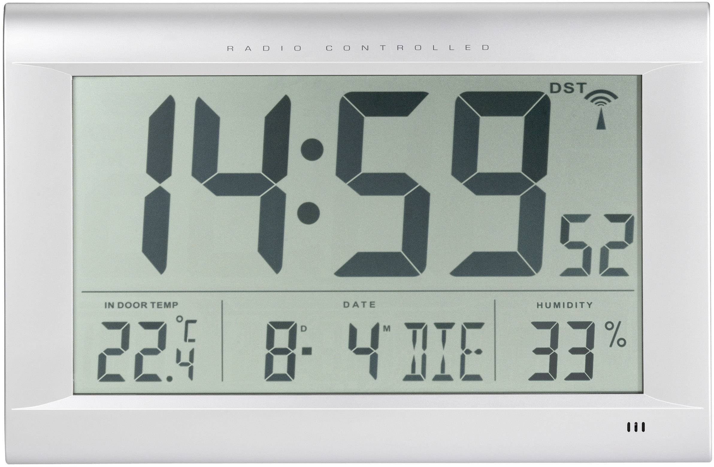 Image of Techno Line WS 8009 Radio Wall clock 4.3 cm x 410 mm x 270 mm x 43 mm Silver