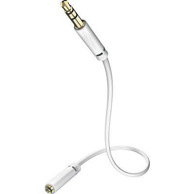 Inakustik 003105015 Jack Audio/phono Cable extension [1x Jack plug 3.5 mm - 1x Jack socket 3.5 mm] 1.50 m White gold pla