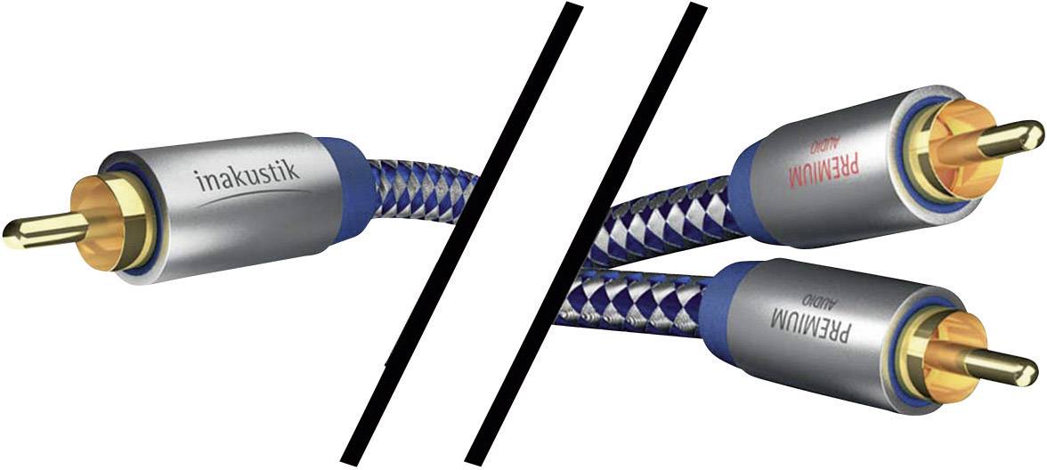 Inakustik 0040803 RCA Audio/phono Cable [2x RCA plug (phono) - 1x RCA plug (phono)] 3.00 m Blue, Silver gold plated conn-1