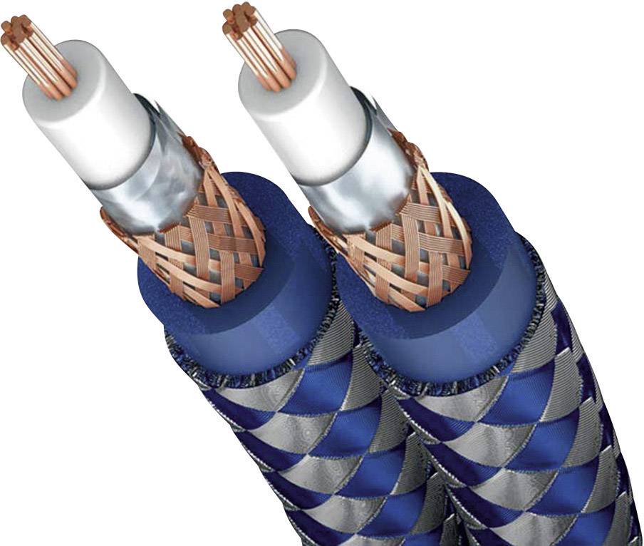 Inakustik 0040803 RCA Audio/phono Cable [2x RCA plug (phono) - 1x RCA plug (phono)] 3.00 m Blue, Silver gold plated conn-3