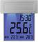 Digital thermometer with blue display. Current temperature: 25.6 °C. Time: 15:30. Minimum temperature: 23.7 °C, Maximum temperature: 28.7 °C.