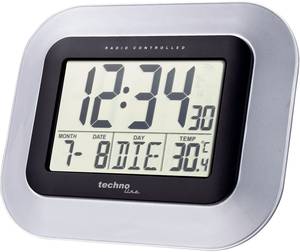 Techno Line WS 8005 Radio Wall clock 228 mm x 180 mm x 28 mm Silver, Black
