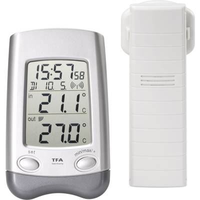 TFA Dostmann Wave Wireless thermometer Silver