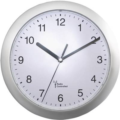 Image of EUROTIME 56787 Radio Wall clock 25 cm x 3.8 cm Silver