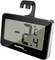A digital thermometer displays '-2.4 °C'. It has a black frame and a hook for mounting.