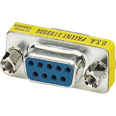 DB9 connector with blue socket and two mounting screws, used for serial communication in electronic devices.