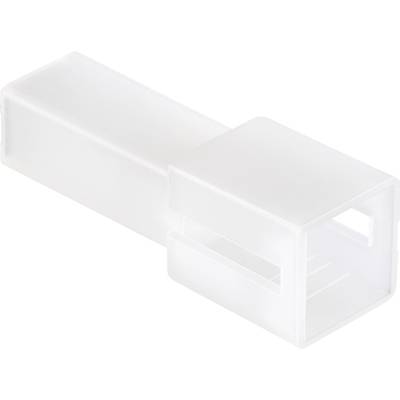 A white, rectangular plastic adapter with an open end, used for connecting cables or devices.