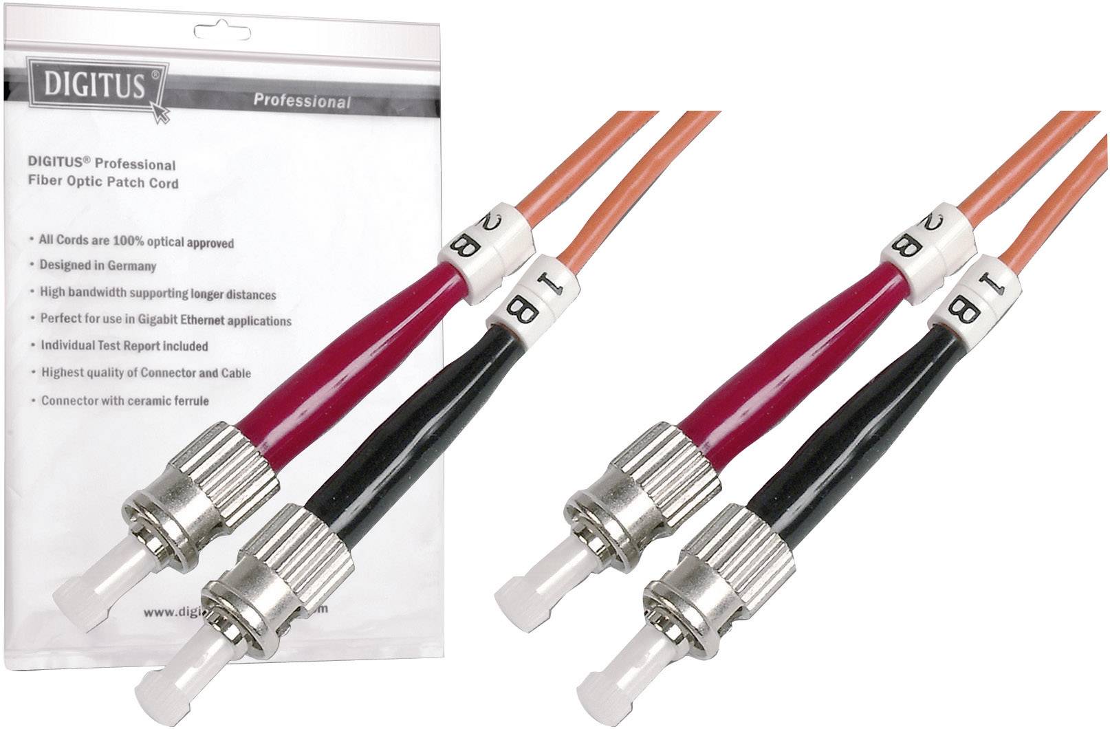 Digitus DK-2511-03 Fibreglass FO Cable [1x ST plug - 1x ST plug] 50/125 µ Multimode OM2 3.00 m-0