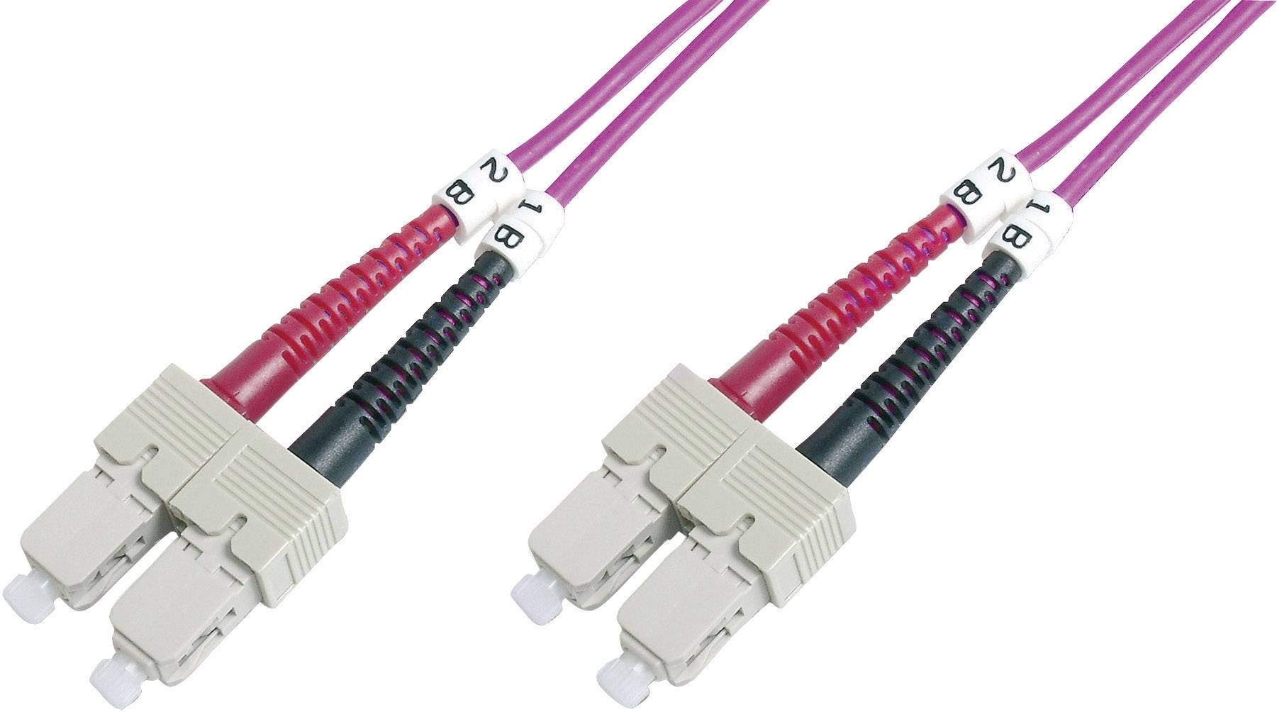 Digitus DK-2522-10-4 Fibreglass FO Cable 10.00 m Violet [1x SC plug - 1x SC plug] 50/125 µ Multimode OM4-0
