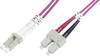 Digitus DK-2532-02-4 Fibreglass FO Cable 2.00 m Violet [1x LC plug - 1x SC plug] 50/125 µ Multimode OM4