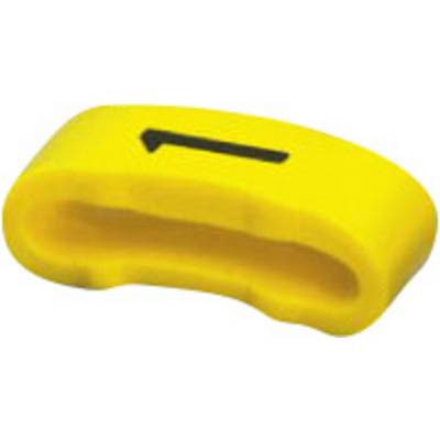 Yellow cable marker with a black arrow for marking cables.