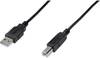Digitus USB cable USB 2.0 USB-A plug, USB-B plug 1.80 m Black Round, double shielding AK-300105-018-S