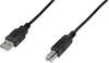Digitus USB cable USB 2.0 USB-A plug, USB-B plug 3.00 m Black Round, double shielding AK-300105-030-S