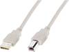 Digitus USB cable USB 2.0 USB-A plug, USB-B plug 5 m Beige Round, double shielding AK-300105-050-E