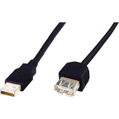 A USB extension cable with a plug on the left side and a socket on the right side, used for connecting devices.