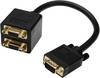 Digitus VGA Y cable VGA 15-pin plug, VGA 15-pin socket, VGA 15-pin socket 0.20 m Black AK-310400-002-S VGA cable